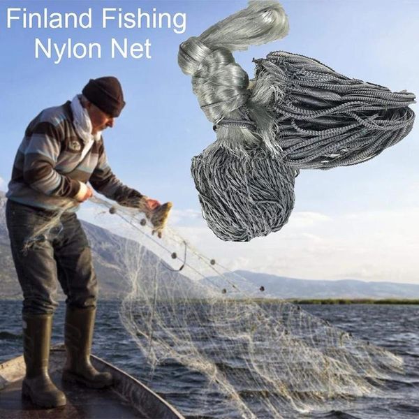 

fishing accessories handmade finland net gillnet single layer monofilament fish network sticky mesh catch 30-100mm heald 1.8m*30m
