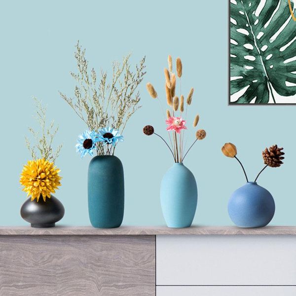 Vasi Decorazioni per la casa moderne Vaso in ceramica Set di fiori secchi Ornamenti da tavolo da tavolo Decorazioni creative per la disposizione dei fiori