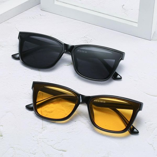 

sunglasses 2021 vintage designer women square cat eye frame summer uv400 club party yellow eyewear classic grace gasses men, White;black