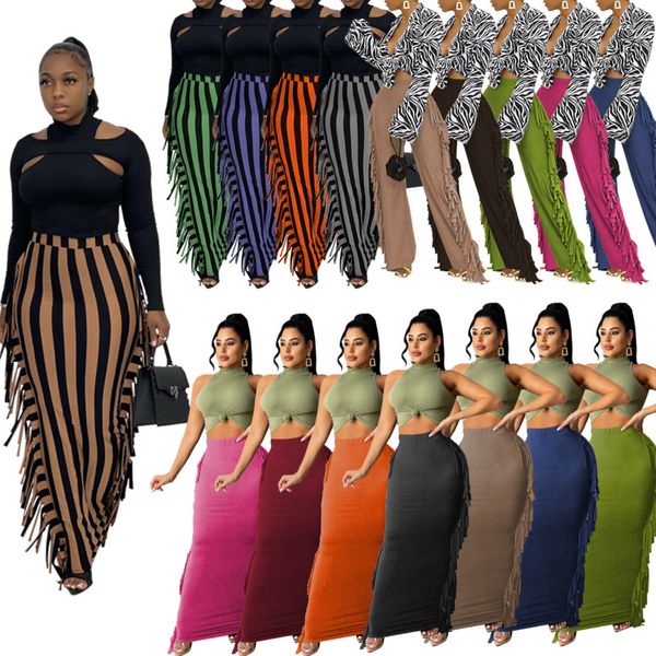 

women pants and skirts side tassel dress elegant unique robe straight skinny bodycon hight waist stretchy streetwear style plus size, Black;white