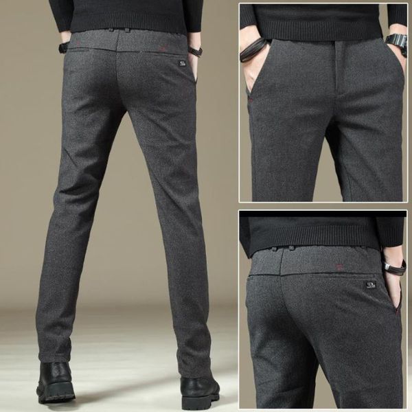 

2021 new spring pants men fashion commerce casual pants men straight business suit trousers brand mens size 38, Black