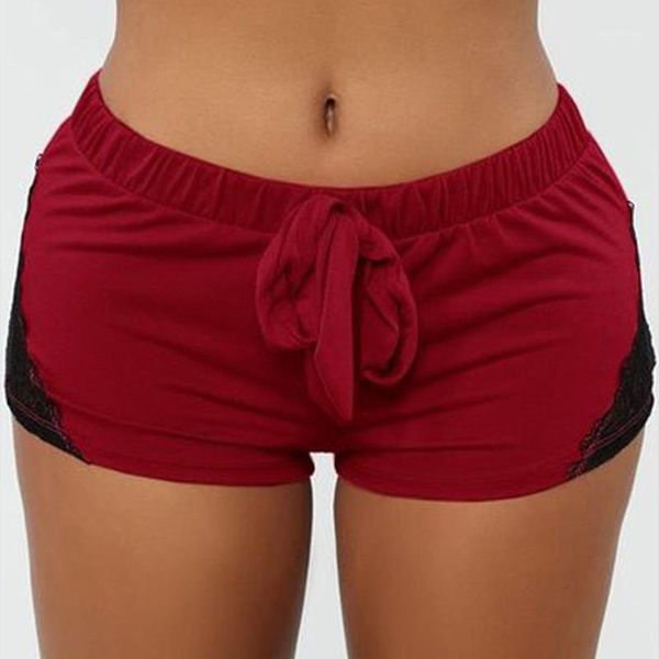 

yoga outfit summer leisure women shorts contrast binding side split elastic waist loose casual yo-ga short feminino 2021