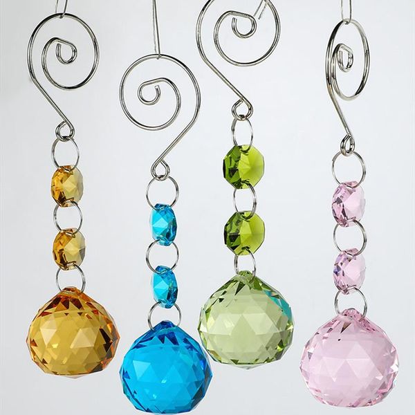 

30mm k9 crystal faceted chandelier ball +14mm glass octagon beads out door christmas tree & home decoration