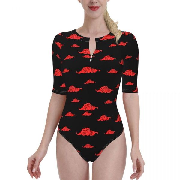 

women's swimwear anime red cloud japanese design akatsuki women exotic bikinis swimsuit novelty patriotic bathing suit, White;black