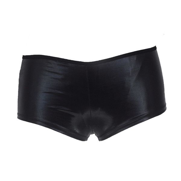 

costumes imitation leather men's boxers nightclub underwear patent shorts pole dance clothes, Black