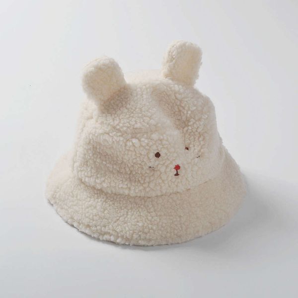 

winter new korean children's double ear with cashmere and warm fisherman's baby cap christmas, Yellow