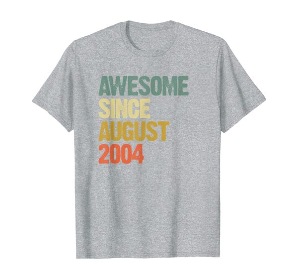 

awesome since august 2004 15 years old 15th birthday gift t-shirt, White;black