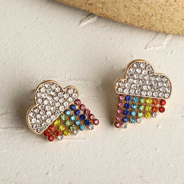 

ez3255 fashion accessories new rainbow creative color personalized earrings for women, Silver
