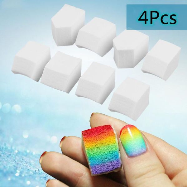 

nail brushes 4pcs soft gradient sponge multifaceted fitted nails art transfer coloring stamping diy polish gel uv tool, Yellow