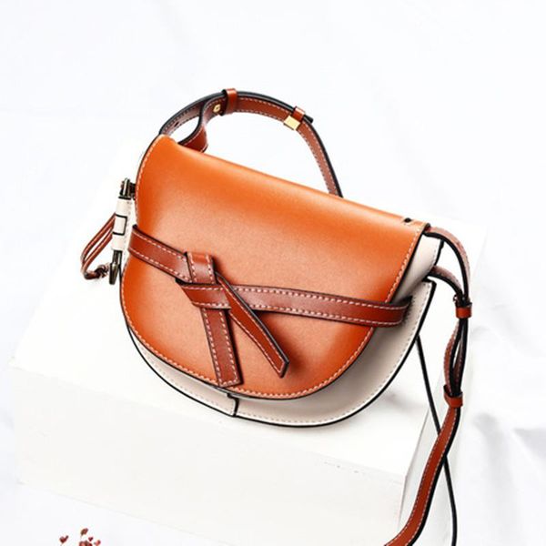 

duffel bags 2021 bow star of the same style half round cow skin woman cross-shoulder moon
