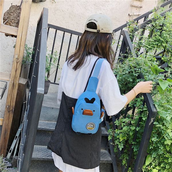 

crossbody bags for women 2020 new casual canvas chest bag korean version of the trendy shoulder bag, Black;red