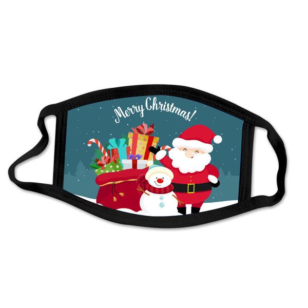 

christmas face mask cotton fashion santa claus elk printing masks dust-proof reusable xmas face mask xmas gift ing