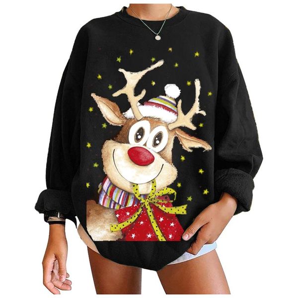 

women's hoodies & sweatshirts fashion 3d o-neck hoody womens sweatshirt hoodie clothing harajuku women christmas autumn tracksuit ropa, Black