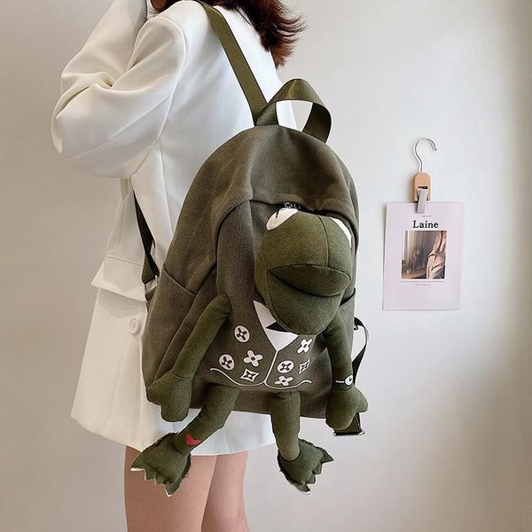 

backpack fashion frog doll canvas women's leisure travel multi-purpose single shoulder mommy bag