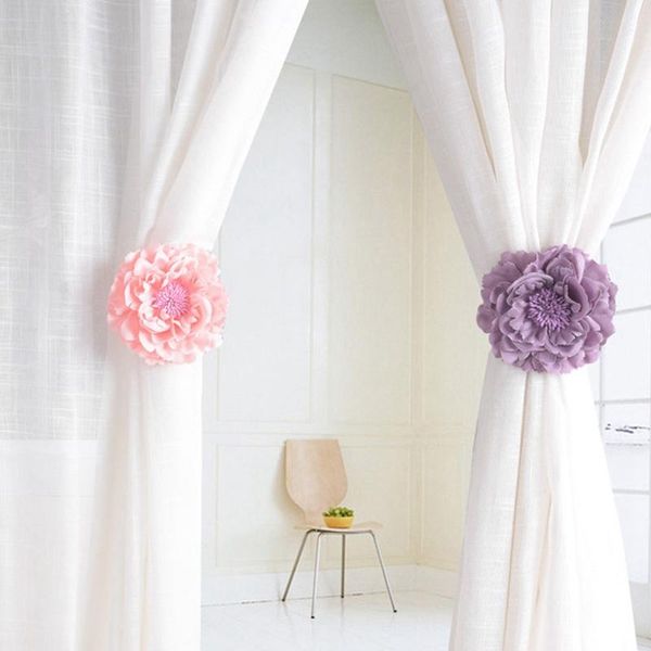 

1pcs/lot home curtain organizing tie flower shaped clip holder not need to install