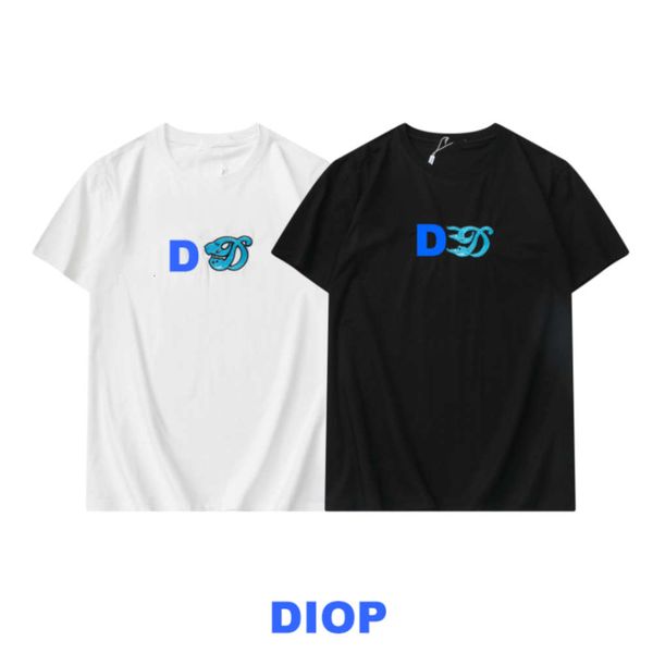 

fashion brand t shirt embroidered short sleeves, White;black