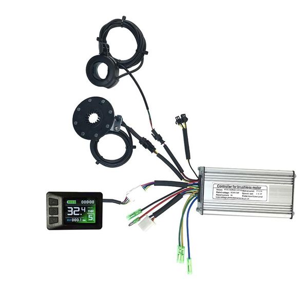 

tools 36v 48v 350w 17a electric bicycle sine wave controller with lcd7c display & thumb throttle sensor e-bike accessories