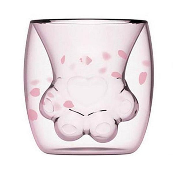 

double creative cup cat claw cup milk mug heat-resistant glass coffee mug handmade whiskey glass