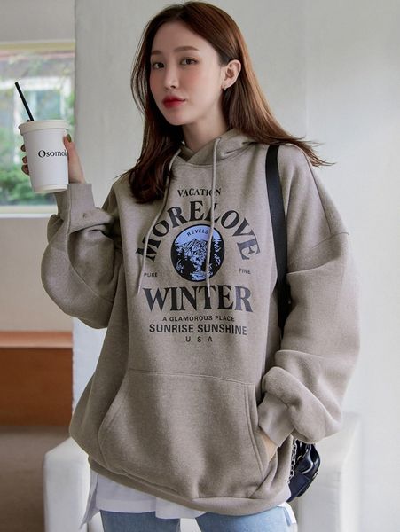 

dazy letter graphic drop shoulder drawstring hoodie without tee o76m#, White;black