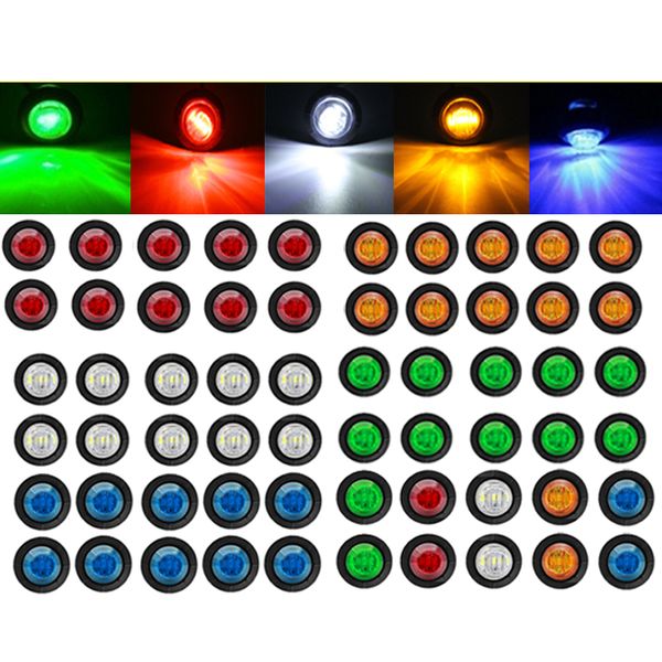 10pcs 5color 12v 3led 3/4 