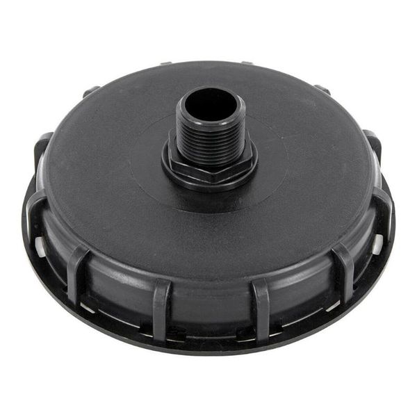 

watering equipments ibc container lid dn 150 with 1-gang 1 \"external thread inlet overflow 1x "external ton barrel cover