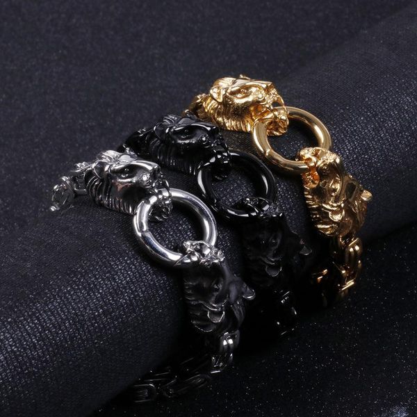 

charm bracelets 6mm byzantine for men stainless steel dragon bangles gifts hip hop jewelry, Golden;silver