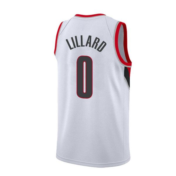 

men's t-shirts mens american basketball clothes portland trail blazersdamian lillard #0 european size ball pants t shirts cool cloth, White;black