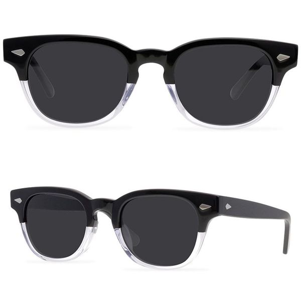 

sunglasses 2021 women's fashion retro acetate men polarized transparent glasses, White;black