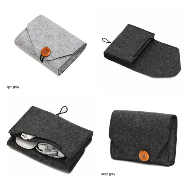 

storage bags 1pc home organization key coin package mini felt pouch earphone tf card power bank data cable travel organizer