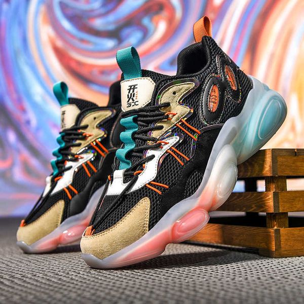 

men's sports shoes 2021 summer trend youth leisure running flying woven mesh breathable men's