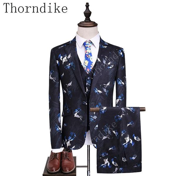 

men's suits & blazers thorndike colorful jacquard fashion boutique thick wear wedding dress suit 3-pieces male formal business casual, White;black