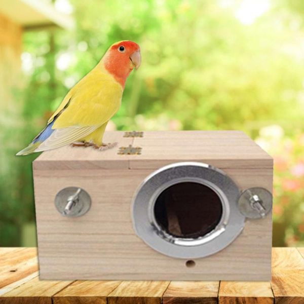 

bird cages wooden bird's nest breeding square birds paulownia material finely polished hanging pet supplies