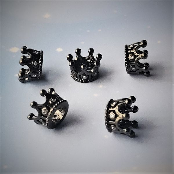 

special offer 70% off four color copper micro zircon crown bead bracelet necklace loose jewelry diy accessories, Black