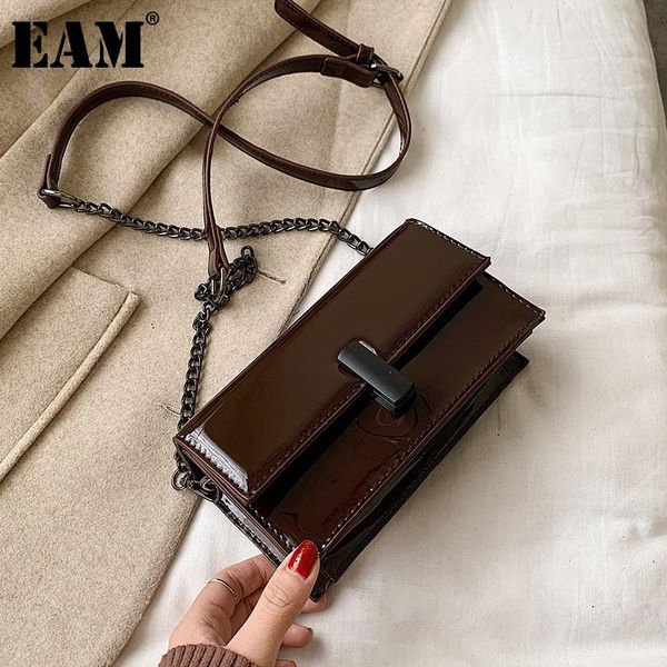 

cross body [eam] women small chains cute patent leather flap personality all-match crossbody shoulder bag fashion tide 2021 18a1914
