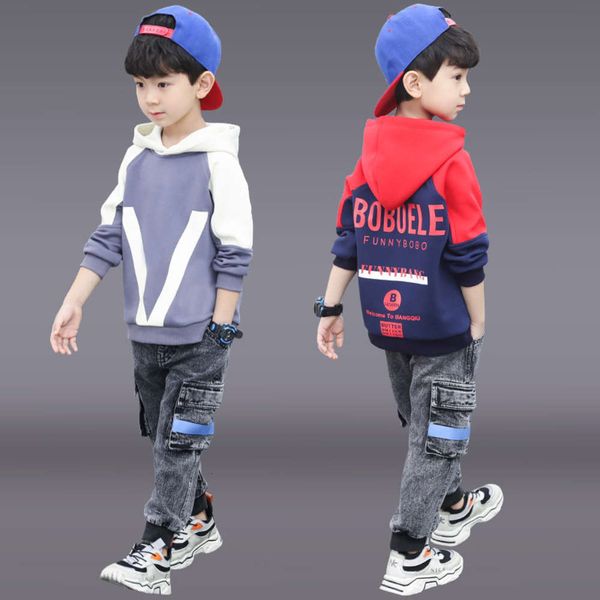 

sweater men's two piece suit 2021 new spring and autumn children's wear, White