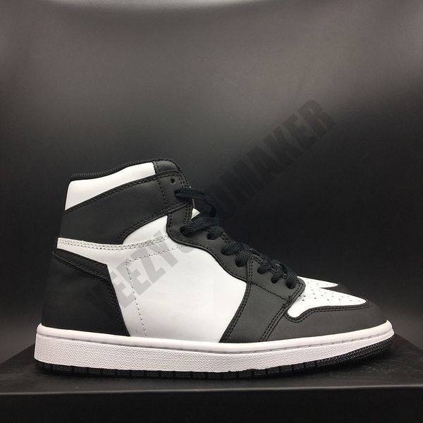 

2021 og high basketball shoe jumpman with box black white panda toe 1 1s mens sports shoes 555088-010 layer leather athletic sneakers size 4
