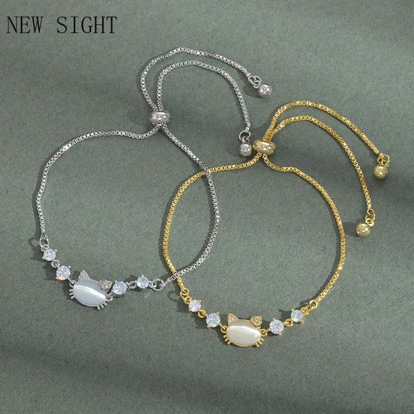 

link, chain sight cute opal cat bracelets fashion brand jewelry charm adjustable bracelets&bangles for women gift, Black