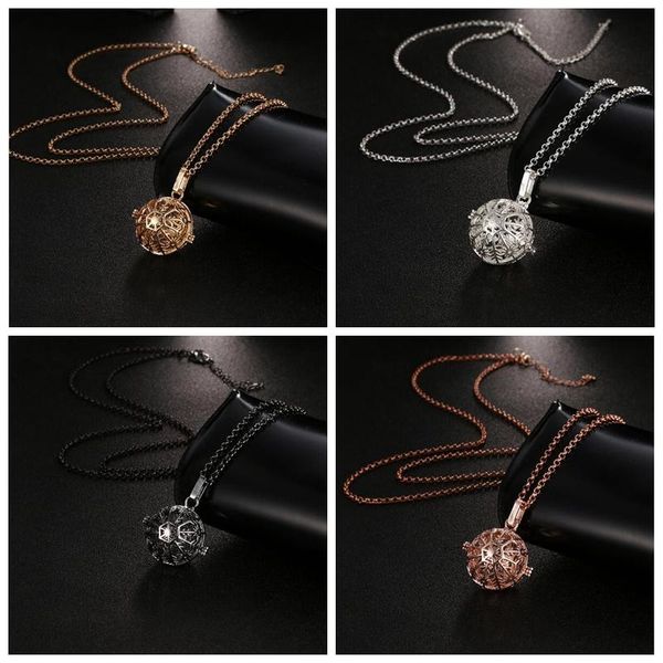 

pendants 1pc snowflake hollow pendant scented perfume essential oil pregnant woman prenatal necklace gold silver black 0152