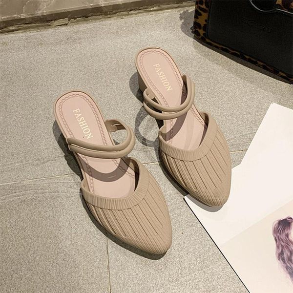 

dress shoes summer women pointed toe woman casual sandals comfort ladies wedge jelly fashion female two wear slippers m5-82, Black