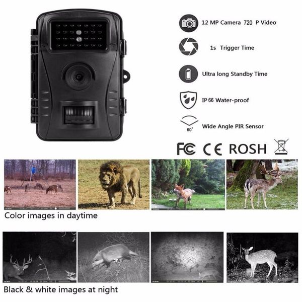 

game trail camera 720p hd with sound no glow black infrared night vision scouting camera for wildlife hunting