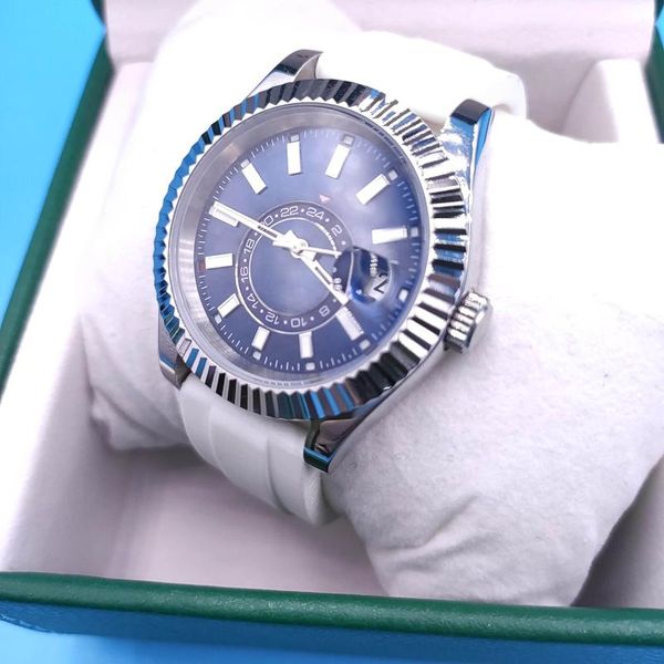 

wristwatches classic date-just design men watch st-1612 movement automatic mechanical multi colors silicone sapphire 30m waterproof, Slivery;brown