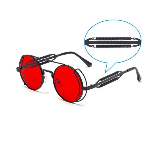 

2020 8 steampunk sun sunglasses round men quality good glasses new spring temples vintage wholesale colors metal elkde