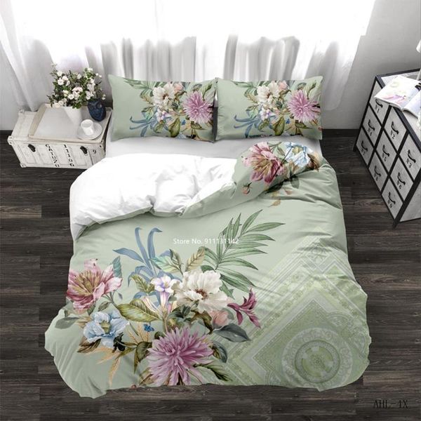 

bedding sets modern watercolor floral digital printing set art down bed cover pillowcase double  home textile