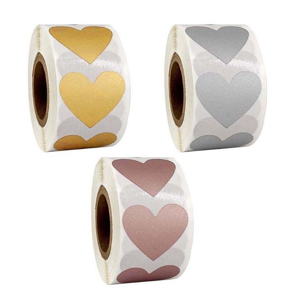

300pcs/roll heart stickers stamp envelopes cards package scrapbooking stationery drop shipping