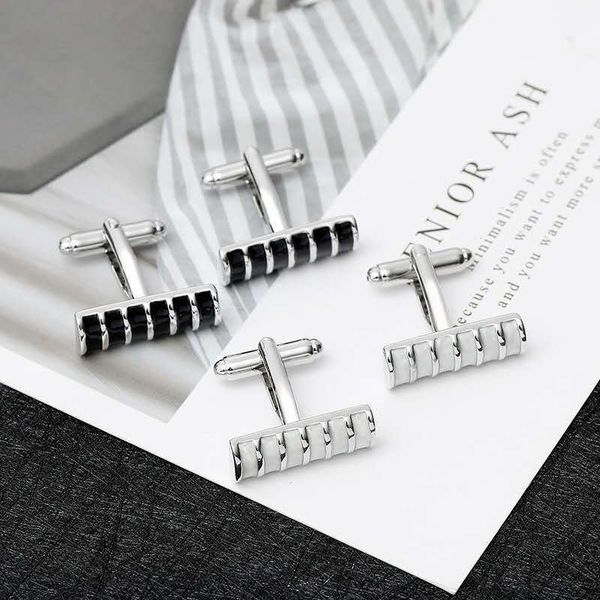 

new men's business shirt black and white marble pattern cufflinks, party, gift friends high-end cufflinks accessories, Silver