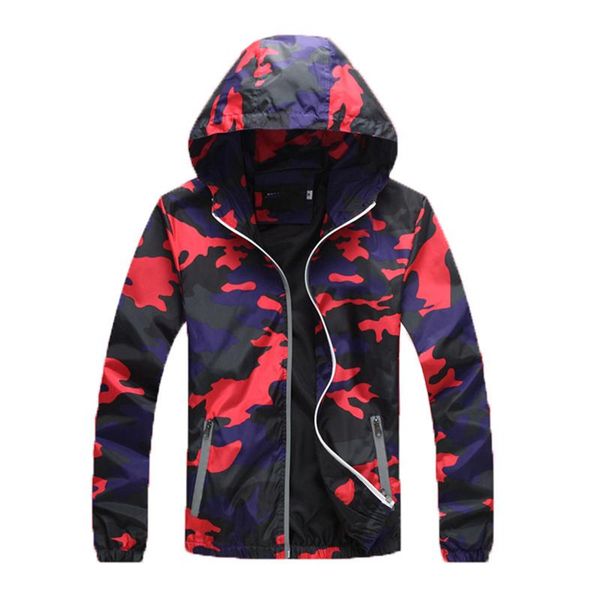 

women's jackets summer sun protection jacket women men red green blue 2021 plus size loose couples outdoor camouflage hooded coat gh170, Black;brown