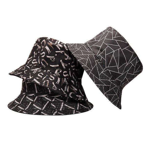 

wide brim hats fashion women men emmer outdoor beach sun cap hat for summer restore sunburn cream geometric patterns fish, Blue;gray