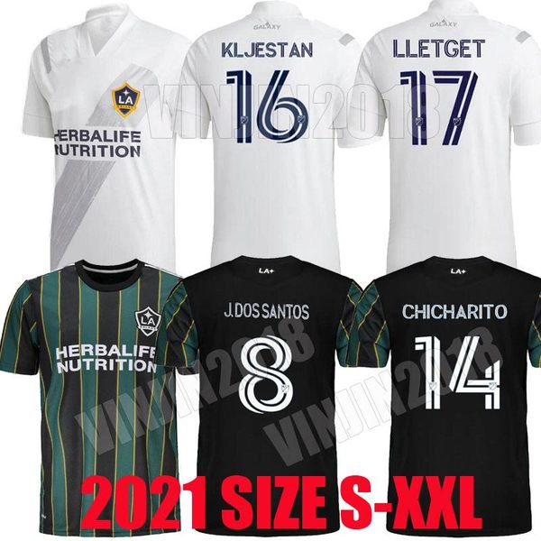 

mls 2021 2022 los angeles la galaxy soccer jerseys player version chicharito j.dos santos kljestan 21 22 lletget men kids football shirts, Black;yellow