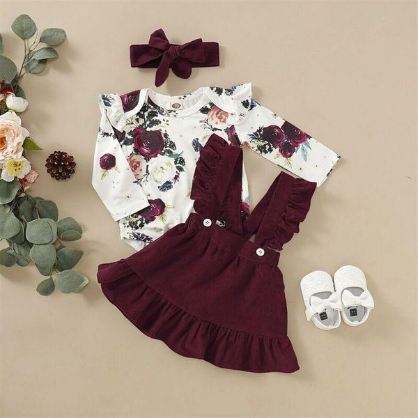 

skirts born baby girl clothes set floral bodysuit romper jumpsuit t shirt bow headband summer outfit