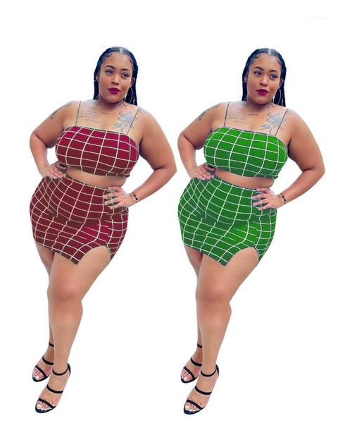 

women's swimwear 2021 plus size clothing european and american striped camisole short group two-piece skirt suit, White;black